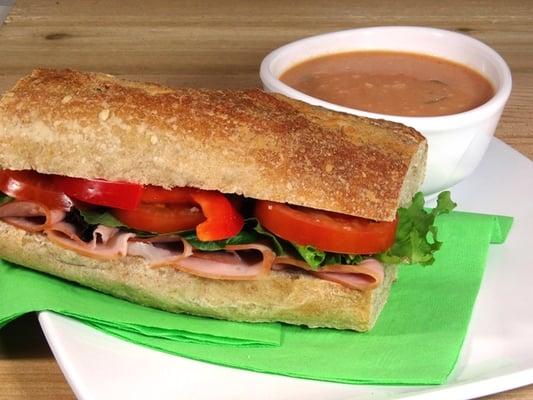 Black Forrest Ham Sandwich with Tomato Basil Soup