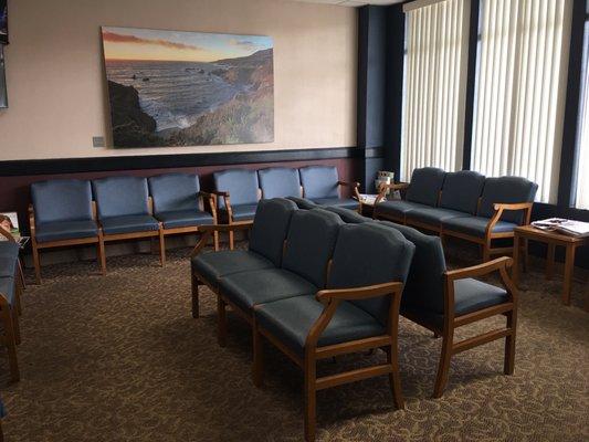 Waiting area with reading materials