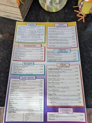 Menu at Little Village Grill