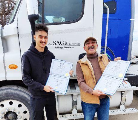 Proud graduates of Sage Truck Driving School.