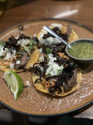 Tacos de fideo con arrachera