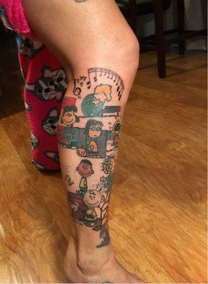 Charlie Brown and the gang leg piece in progress