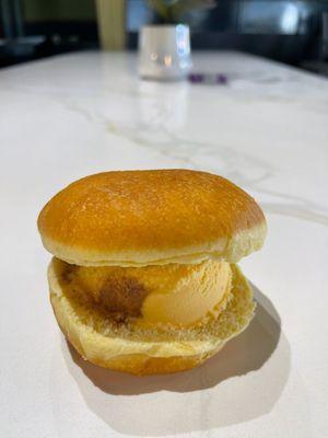 Ice cream sandwich in a Italian bun