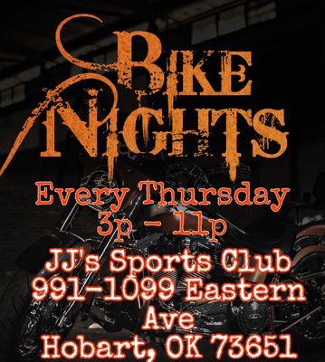 Bike night every Thursday