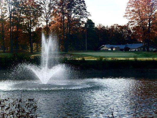 Pond on 13 looking back at the clubhouse