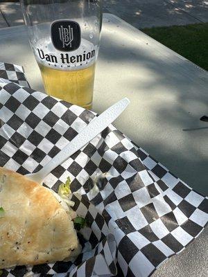 Flatbread Sammie and a kolsch.