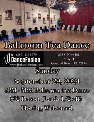 Ballroom Tea Dance at JJ's Dance Fusion Ormond Beach!