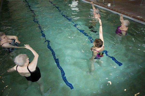 Water aerobics class enjoyed by our seniors.