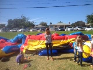 This is what a deflated bounce house looks like after it suddenly malfunctions and traumatizes dozens of kids at Ramona Park.