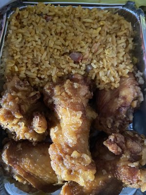 Chicken wings & fried rice