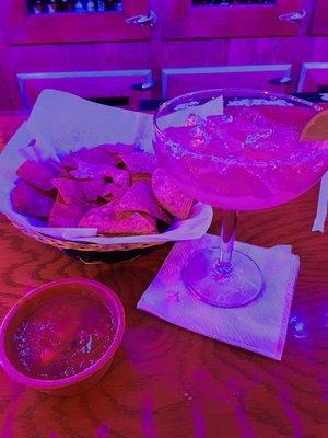 Gold Margarita, chips & salsa