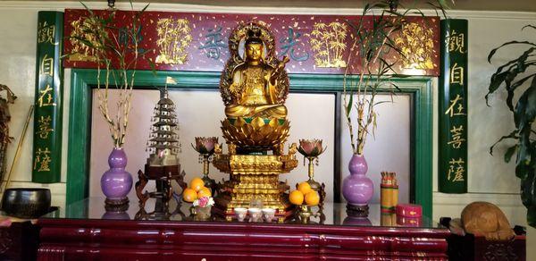 One of many statues inside the temple.