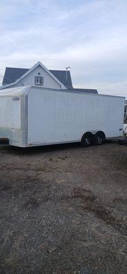 The trailer we have for our tools because we give you an estimate and do the job on the spot.