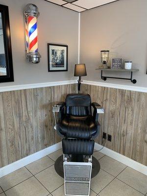 Vintage barber chair decor