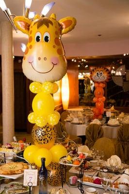 Balloon Animals - Giraffe.  Birthday Party decor @ La Mirage Restaurant