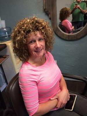 This curly girl did back flips for our deva cutting system.