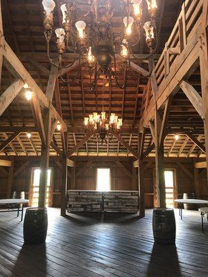 The main floor of our three story bank barn