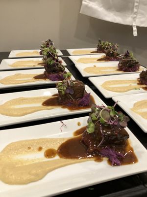 Guiness Braised Short Rib w/ Purple Potato & Parsnip Puree