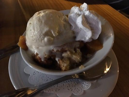 Peach cobbler a la mode!