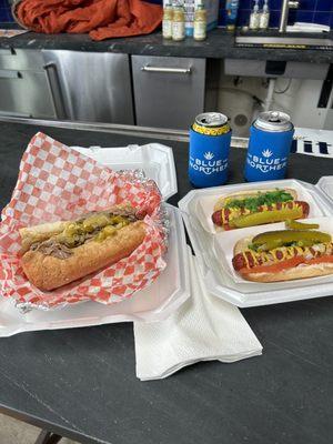 Italian beef and chicago dogs