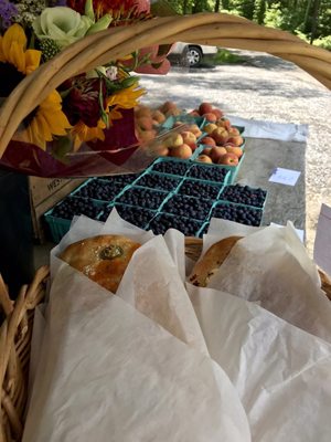 Delicious Focaccia and Blueberries.