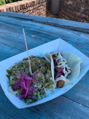 Bowl with Mojo Chicken + Hot Chicken Taco