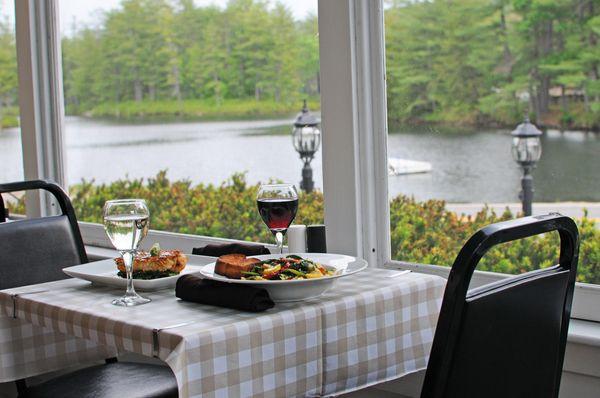 A selection of menu items available at Traditions Restaurant, Café & Pub at Purity Spring Resort in Madison, New Hampshire.