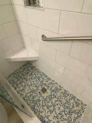 Tub removed and old tile