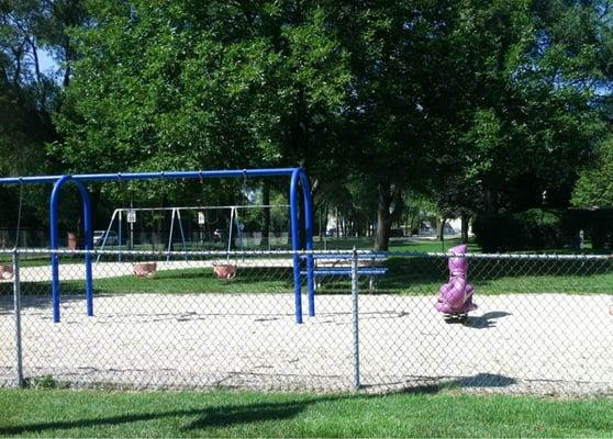 The "old" playground from the 70's. just west of the main rec center.