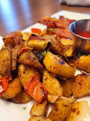 Crisp potatoes, seasoned perfectly and well done.