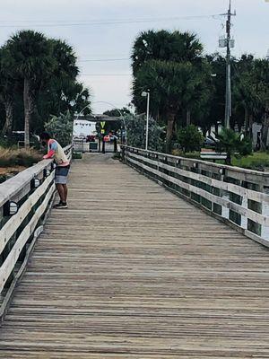 Looking back to the land from the end of the pier...