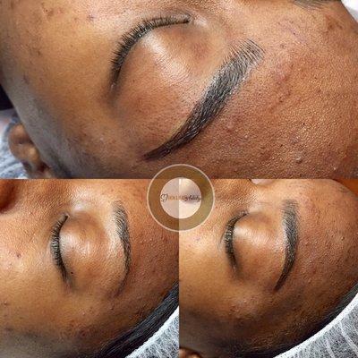 Before and after microblading