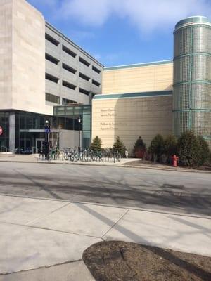 Bike racks near front entrance. Connected Garage parking.