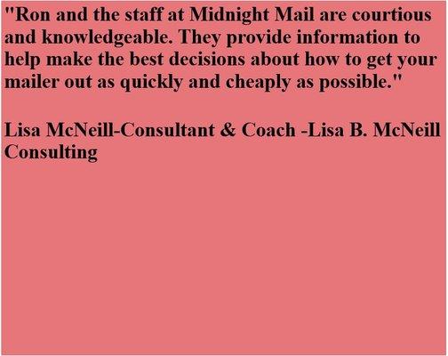 Testimonial- Lisa McNeill,  Lisa B. McNeill Consulting