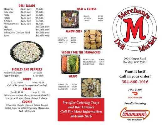 Menu for Merchants Deli Market