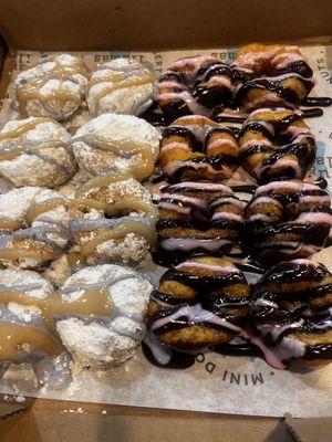 Blueberry pancake and cherry bomb(pretty sure thats what it is) 16 Donuts.   Amazing. First visit. Will be back :)