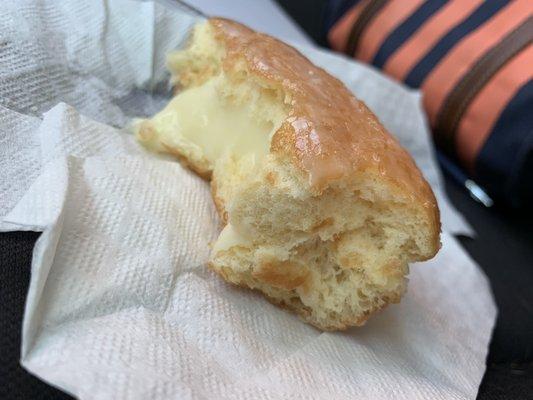 Delicious cream filled donut