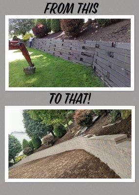 Retaining wall we finished today!