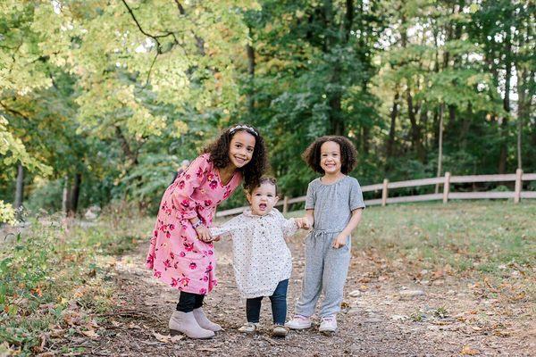 Arnold Arboretum fall family photos three sisters