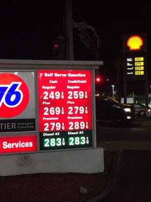 Can't believe 76 is so much cheaper than Shell and they're only across the street from each other