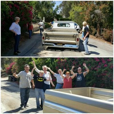 Truck got stuck in front of our open house on Sunday. All the attendees pulled together to help lift it out. #teamwork #winning