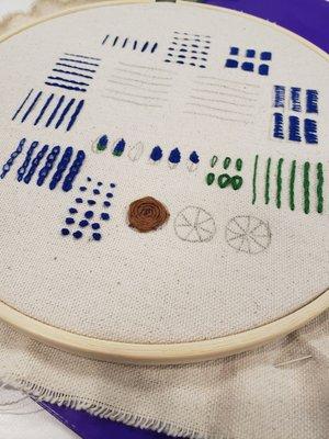 BPL embroidery class July 2023