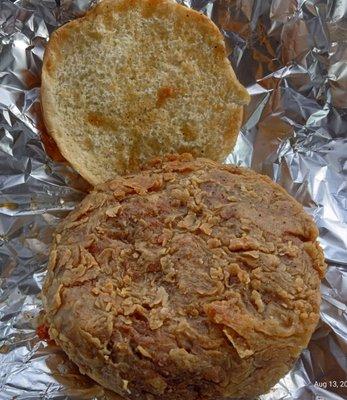 Fried Boudin Burger with Cheese