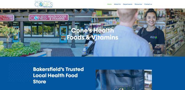 Here we designed a website for Cones Health Foods! www.coneshealthfoods.com