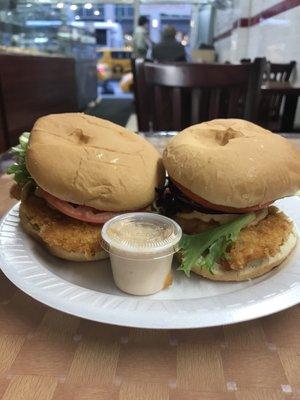 Two delicious and affordable crispy chicken sandwiches made to order.