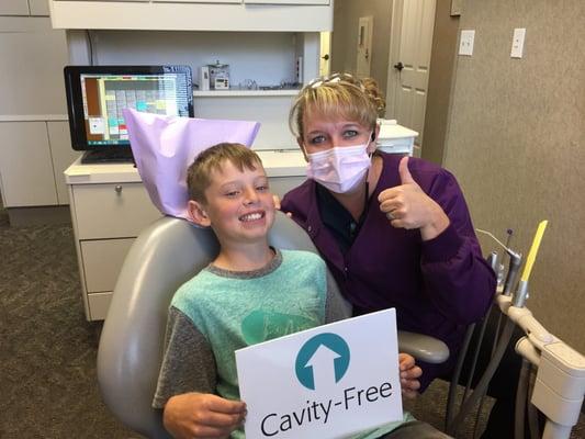 Clayton is now cavity free thanks to the help of his RDA Laurie! We love our pediatric dental patients!