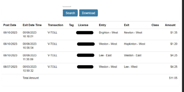 MA tolls on my EZ Pass transponder