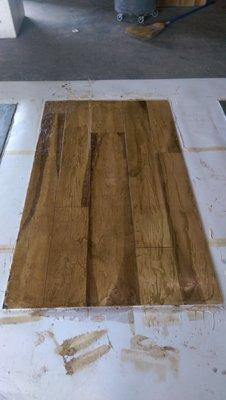 Cypress wood floor overlayment sample