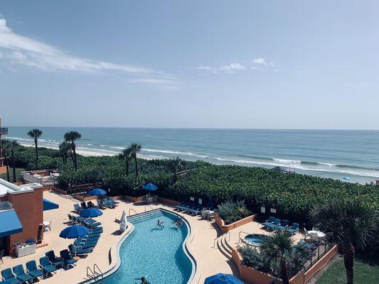 Over pool view, beach view from south building