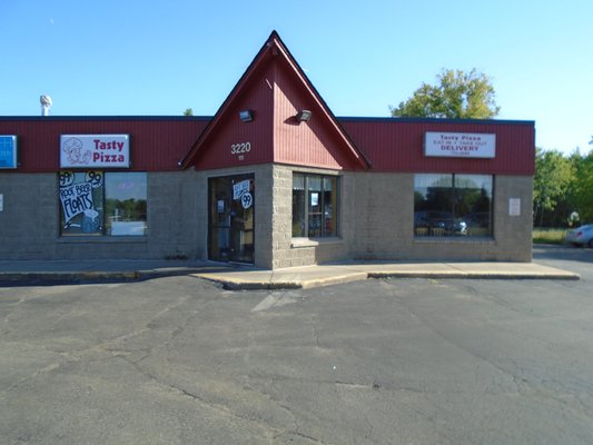 Outside of the restaurant, view looking south.